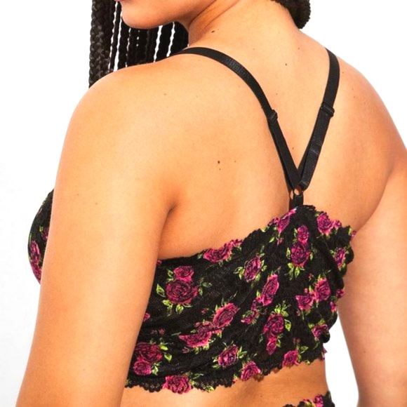 ❤️NWT VINTAGE TORRID LINGERIE - LIGHTLY LINED XO LACE LONGLINE BRALETTE FLORAL - Picture 3 of 12